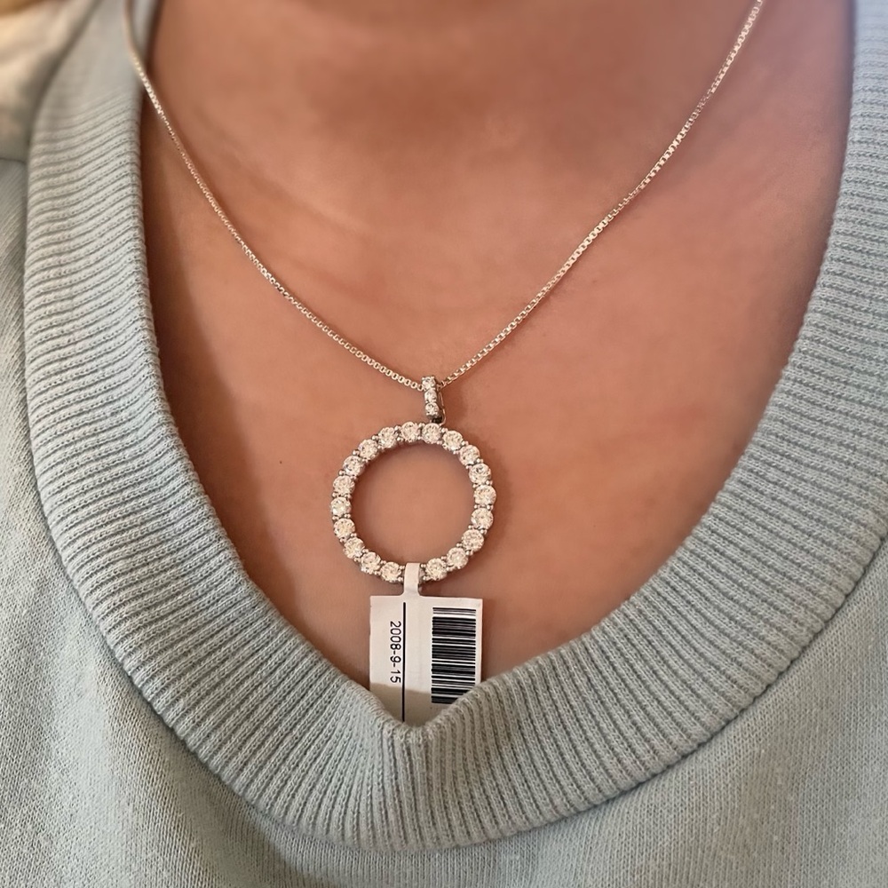 Tacori Circle Pendant Sterling Silver with CZ